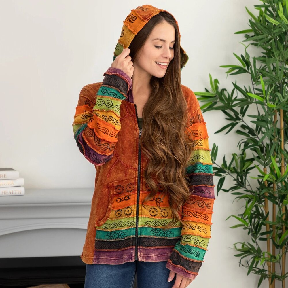 Greater Good Colorful Rainbow Hoodie Sunshine Colorful Hooded Jacket‎ Dopamine
